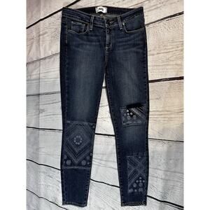 Paige Verdugo Ankle Jeans Size 29 Boho Medium Wash Patchwork Skinny Denim